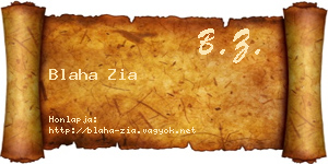 Blaha Zia névjegykártya